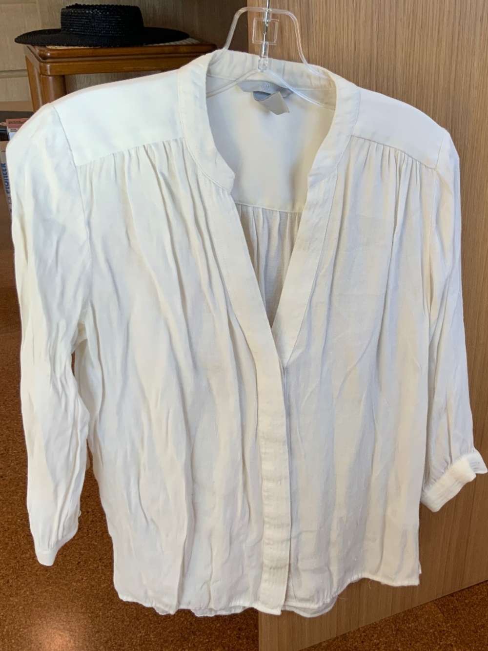 H&M white button up loose shirt